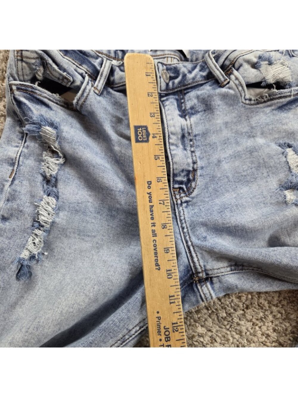Lovervet Vervet Jeans Womens 31 Crop Straight Medium Wash Denim Distressed - Picture 5 of 8
